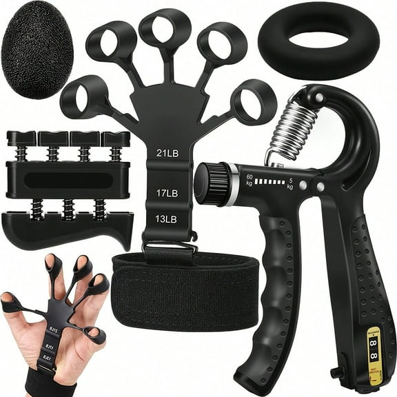 Complete Grip Strength Kit (5 Tools), Builds Forearm Power for Sports & Fitness