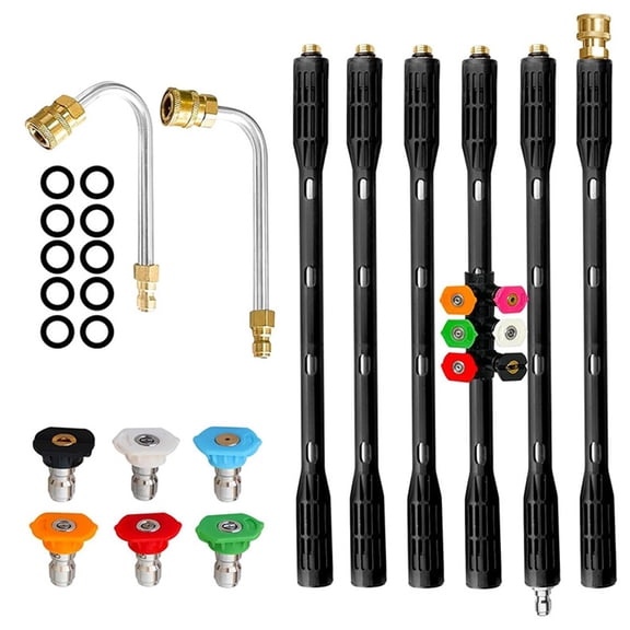 Complete Gutter Cleaning Kit With Pressure Washer Extension Pole And Nozzles