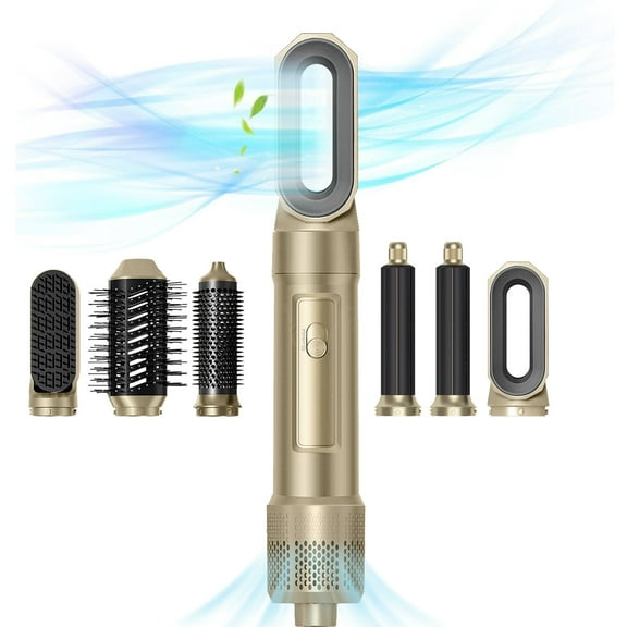 Complete Hair Styling System, 6-in-1 Hot Air Multi-Styler with Auto-Wrap Barrels, Smoothing & Volumizing Brushes, Professional Blowout Tool for Salon-Grade Results at Home