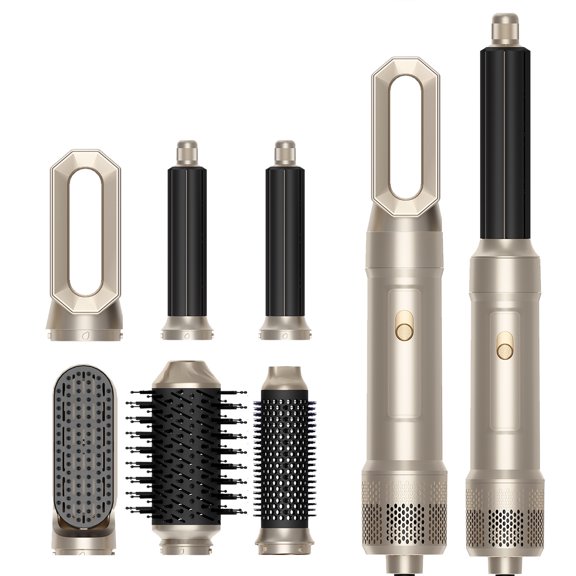 Complete Hair Styling System, 6-in-1 Hot Air Multi-Styler with Auto-Wrap Barrels, Smoothing & Volumizing Brushes, Professional Blowout Tool for Salon-Grade Results at Home