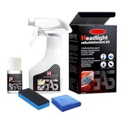 Complete Headlight Restoration Kit,180ml Yellow Removal Liquid With Microfiber Cloth,Long-Lasting Crystal Coating For Foggy Lights,DIY Car Lens Refurbishing Set With Anti-Oxidation