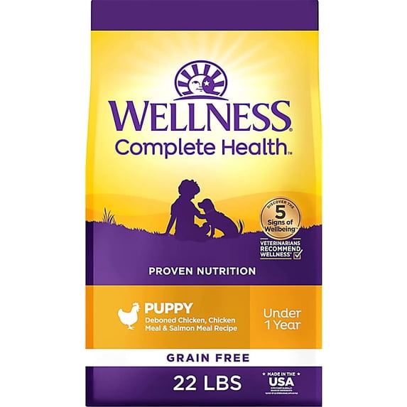 Wellness Complete Health Grain Free Chicken & Salmon Recipe Dry Puppy Food 22 LBS