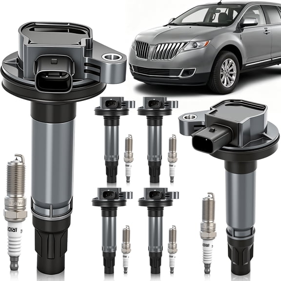 Complete Ignition Coil Set with Spark Plugs for Lincoln MKX 2011-2016 (Built Up To 09/2016) 3.7L V6, 6 Ignition Coils & 6 Spark Plugs, Coil Replaces UF-553, 7T4Z-12029-E, GN10237