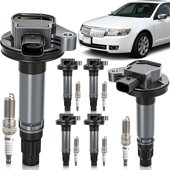 Complete Ignition Service Set for Lincoln MKZ 2007-2012 3.5L 2013-2016 3.7L V6, 6 Ignition Coils & 6 Spark Plugs, Coil Replaces UF-553, 7T4Z-12029-E, DG520