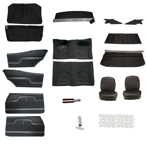 Complete Interior Upholstery Kit, 1970 Chevelle, Black, Automatic