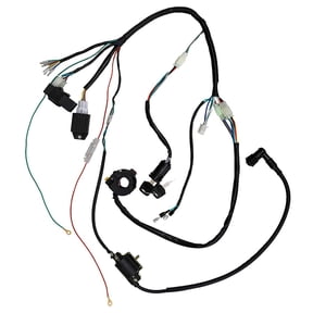 Complete Kick Start Engine Wiring Harness Loom with Light Wires Kill Switch Coil CDI Wire Loom for 50cc -140cc Dirt Pit Bike PIT PRO Trail ATV UTV Go Kart Moped Quad SSR YX CT70 Taotao Razor