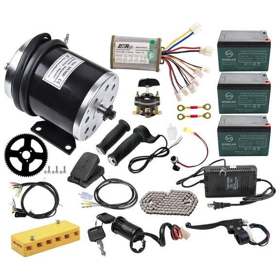 Complete Kit 36V 800W MY1020 Brushed DC Motor 2755RPM High Torque with Controller 25H Chain 68T Sprocket for Go Kart ATV Quad Buggy Drift Trike Razor MX350 MX400 MX450 MX500 SX500