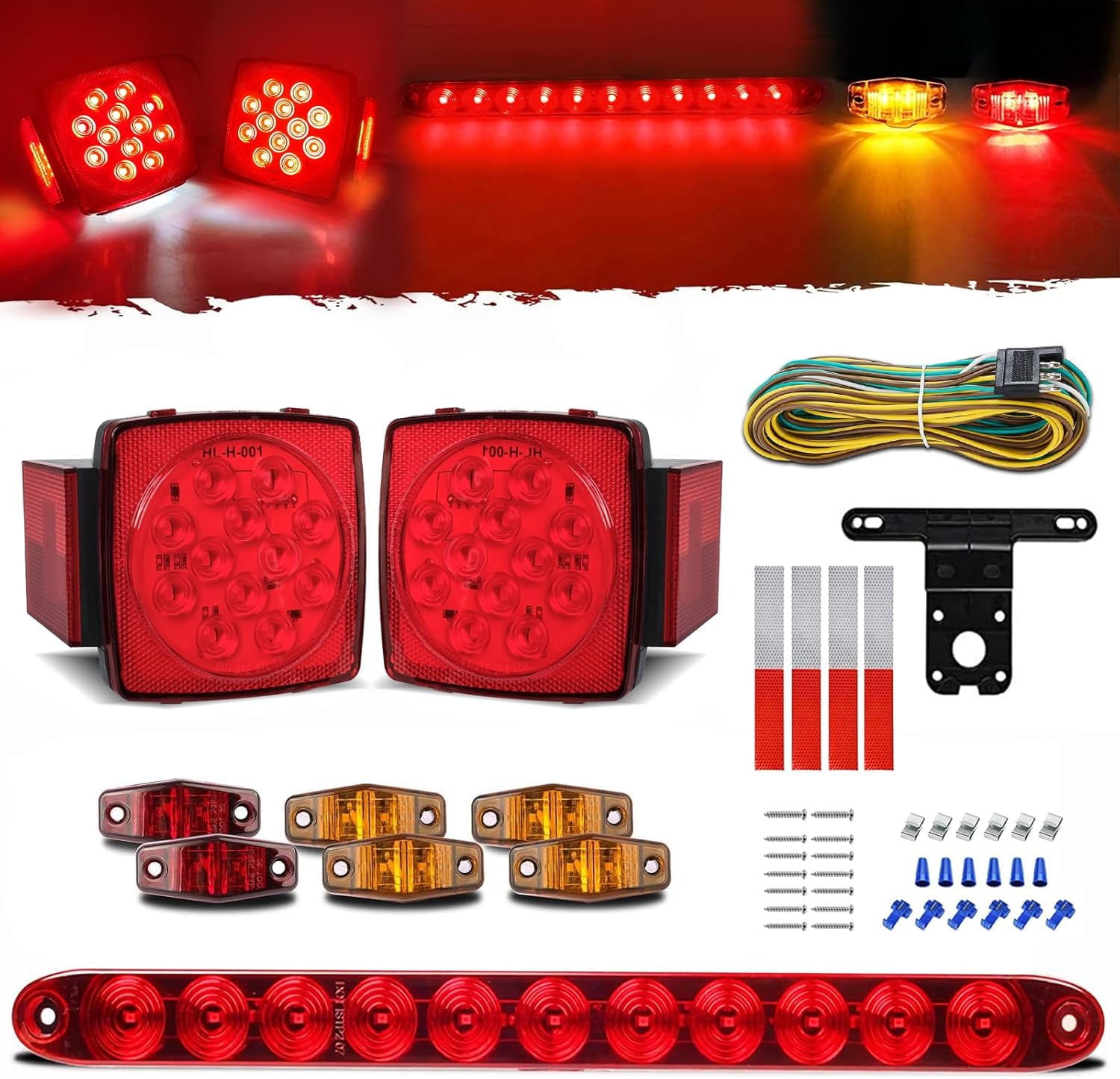 Complete LED Trailer Light Kit, Super Bright Submersible Boat Light Kit
