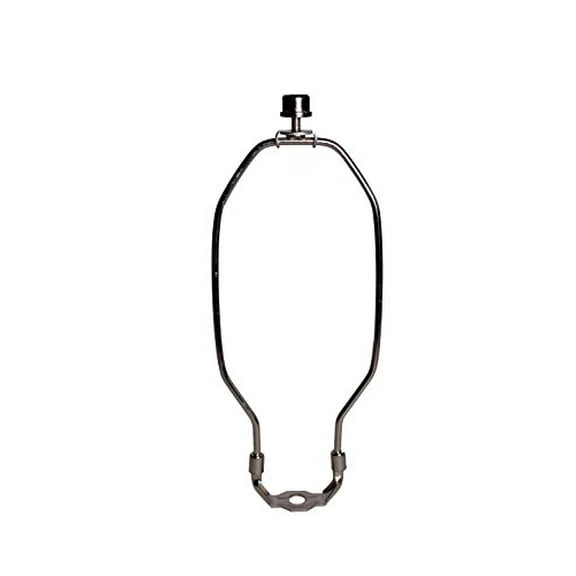 Complete Lamp Harp Set - 10 Inch Silver Harp for Lamps - Lamp Harp Kit Includes Harp, Saddle Base and Finial - Lamp Shade Holder Attachments for Table and Floor Lamps