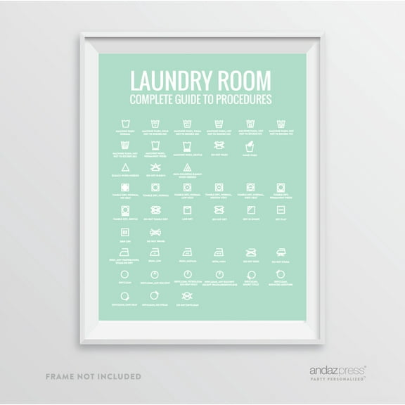 Complete Laundry Room Guide to Procedures Mint Green Laundry Room Wall Art Decor Graphic Signs