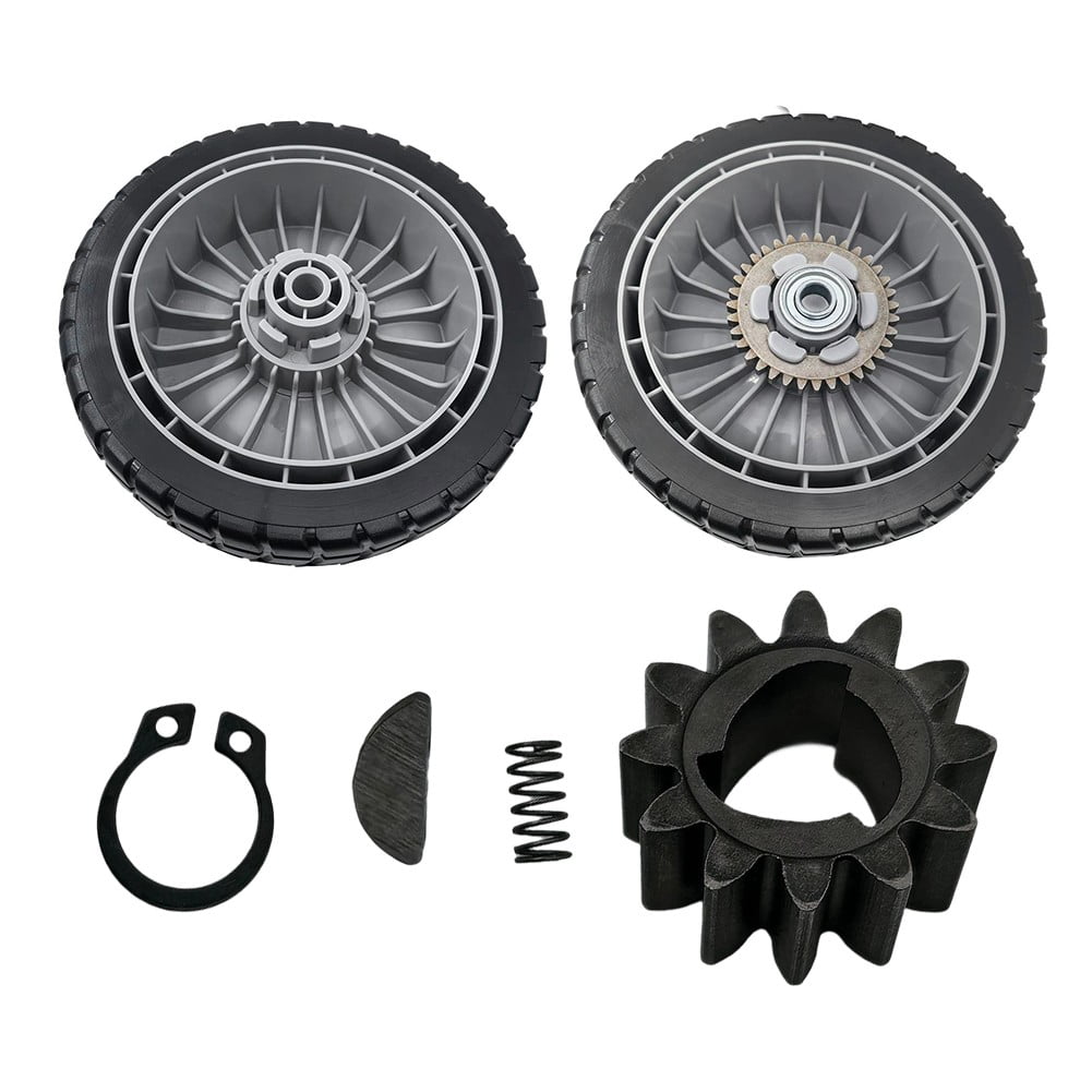 Complete Lawn Mower Wheel Set for Honda HRR216 HRS216 HRT216 Includes Front Rear Wheels Gear and Transmission Parts