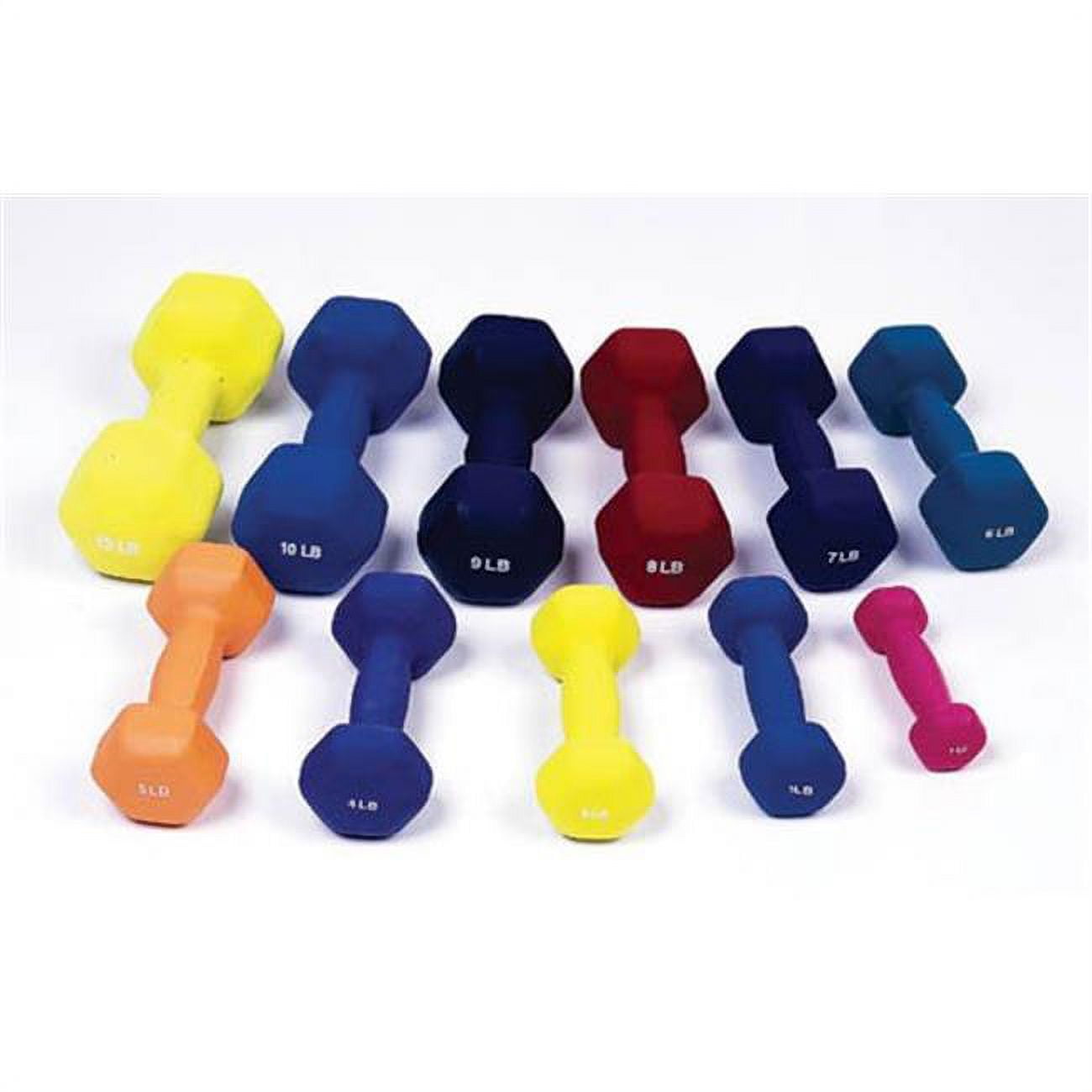 Complete Medical 10063E Dumbell Weights Color Neoprene Coated 5 Lb