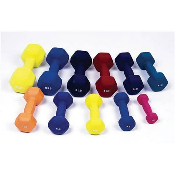 Complete Medical 10063E Dumbell Weights Color Neoprene Coated 5 Lb