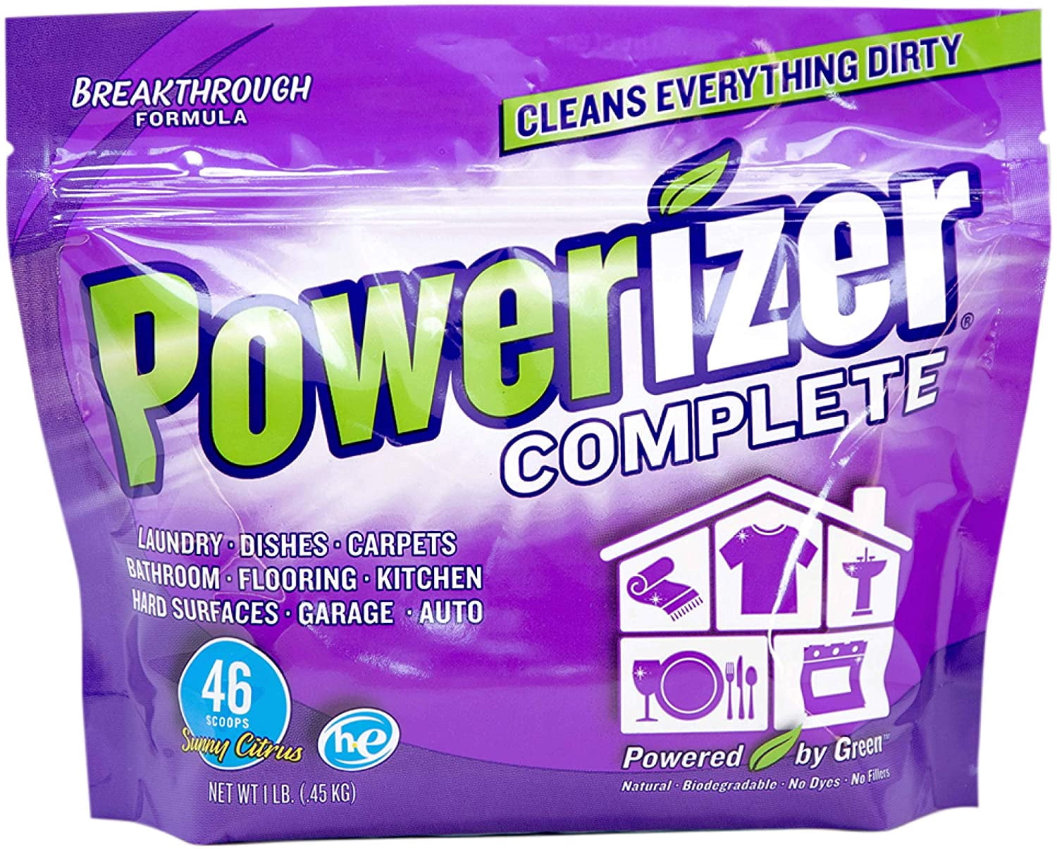Complete Multi-purpose Detergent Powder - Oxi Stain Remover - Natural Laundry Soap - Non Toxic Diswasher Cleaner - 1lb