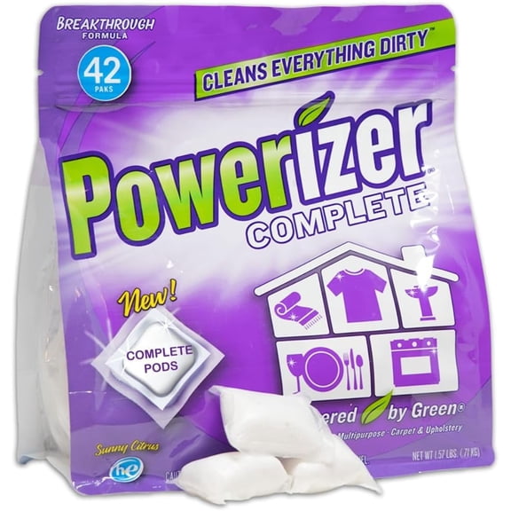 Complete Multipurpose Cleaning Pods - Plant and Mineral Based Concentrated Laundry Detergent & Dishwasher Pods | 42 Count | All-in-One Cleaning Solution