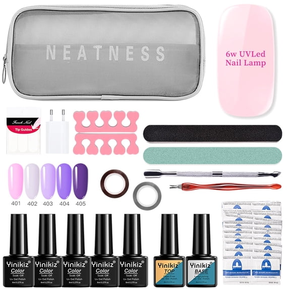 Complete Nail Gel Kit S93-02 - Portable Manicure Set with Cosmetic Bag, Includes Uv Gel Nail Polish 8Ml, Sets & Kits Easter Mother'S Day Simple