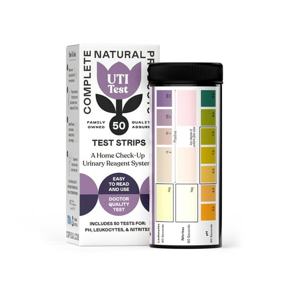 Complete Natural Products pH Test Strips for Urobilinogen, Bilirubin, Ketones, and pH Test, 50 Count