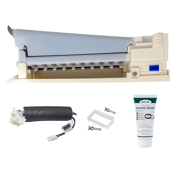 Complete OEM Ice Maker Kit DA97-15217D for Samsung  Includes DA97-19898A Auger Motor Drain Tube & Heater Assembly DA82-02367A Y-Clip & Silicon  Fixes Ice Maker Freeze-Up & No Ice Issues