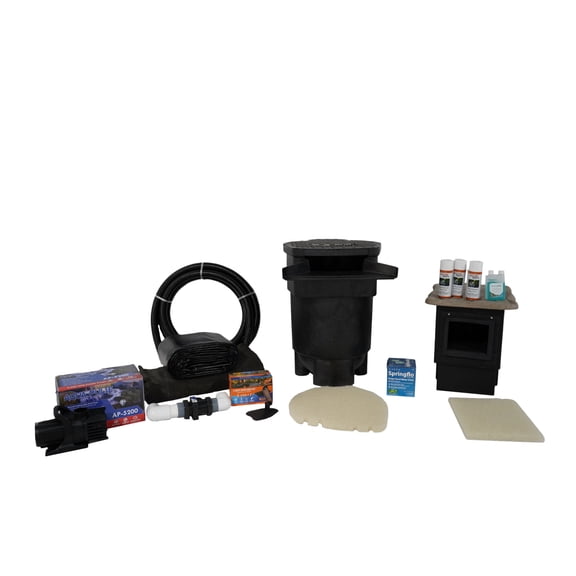 HALF OFF PONDS Complete Pro 5,200 GPH Submersible Pump Pond Kit with 20' x 30' PVC Plastic Pond Liner for Water Garden & Koi Pond