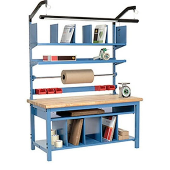 Complete Packaging Workbench Maple Butcher Block Safety Edge - 60 x 30 in.