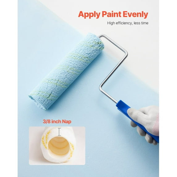 Complete Paint Roller Set 19 Pcs - 4"/9" Rollers, Non-Slip Tray, Angle Brush, Storage Bag (DIY Home Painting Kit)