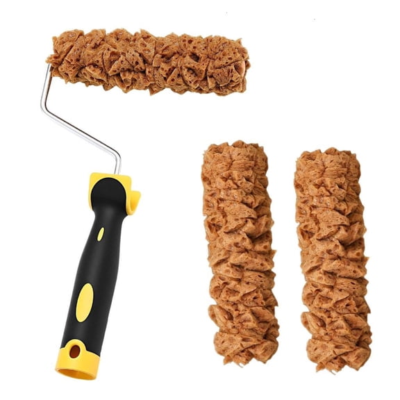 Complete Painting Set With 3 Drywall Texture Rollers and Roller Frame Convenient for Wall Surfaces Finishes Daily Use
