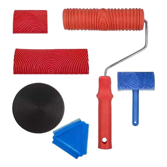Complete Painting Set With Drywall Texture Rollers and Roller Frame Convenient for Wall Surfaces Finishes Daily Use