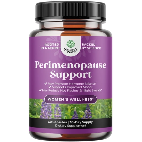 Complete Perimenopause Supplement for Women - Multibenefit Menopause Ease for Women with Maca Root Vitex Berry & Black Cohosh for Hot Flashes Night Sweats Hormone Balance and Mood Support (1 Month)