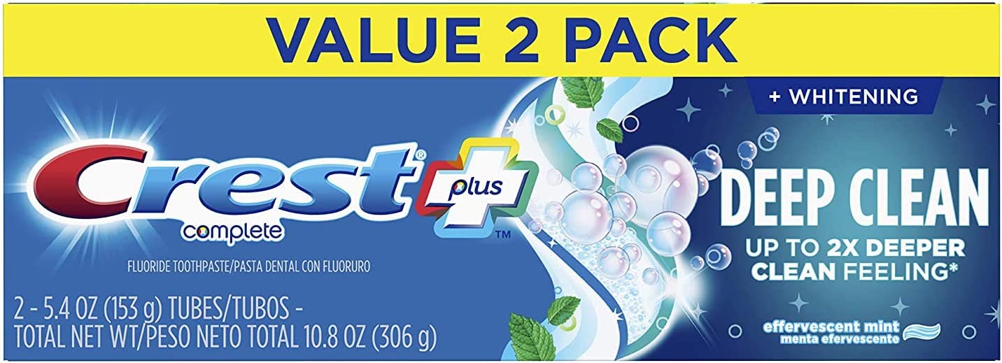Complete Plus Deep Clean Complete Whitening Toothpaste, Mint, 5.4 oz, 2 Pack - image 1 of 9