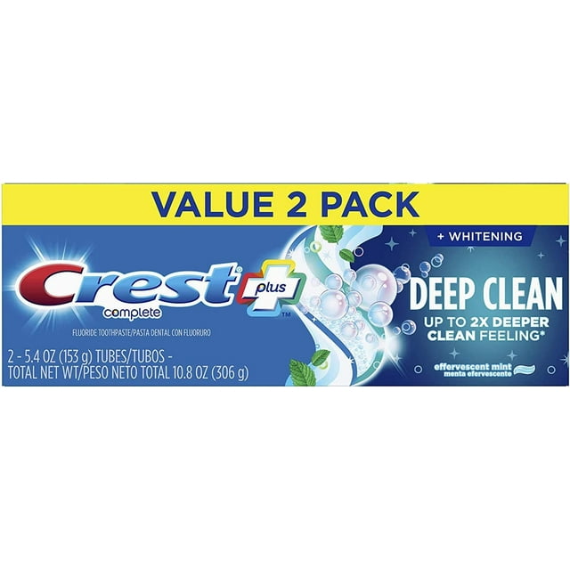 Complete Plus Deep Clean Complete Whitening Toothpaste, Mint, 5.4 oz, 2 Pack