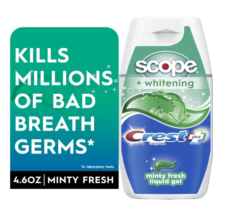 Complete Plus Scope Liquid Gel Toothpaste, Minty Fresh, 4.6 oz Crest ...