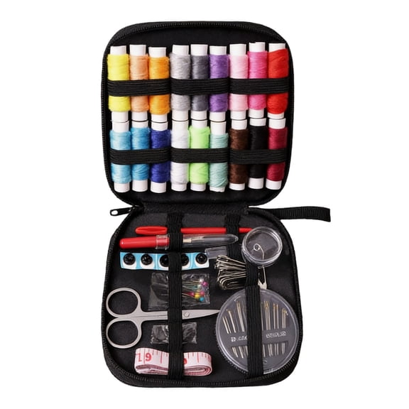 Complete Portable Sewing Kit with Storage for Adults and Beginners Travel Use Includes Thread Scissors Needles Tape Measure