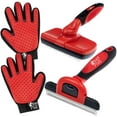 thumbnail image 1 of Complete Professional Pet Grooming Kit | Self Cleaning Slicker Brush for Dogs & Cats | Pro Grooming Brush Effectively Reduces Shedding Fur | Pet Hair Remover Brush Gloves | Combo Gift Set, 1 of 2