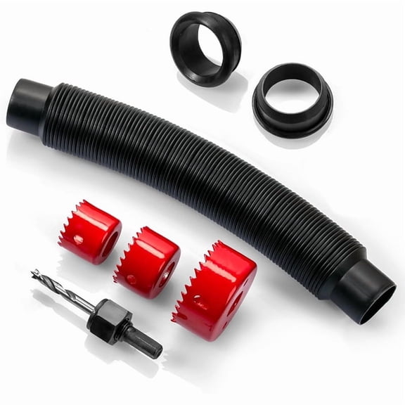 Complete Rain Barrel Overflow Kit, DIY Water Diverter System with Hose, Connector, and Drill Bit for Garden Irrigation and Rainwater Harvesting, Leak-Proof Design C