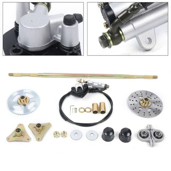 Complete Rear Axle Kit with Master Cylinder + Caliper Fit for ATV Go Kart 50cc
