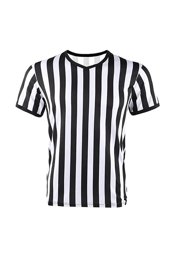 Complete Referee Uniform Set with V-Neck Shirt Penalty Flag and Whistle for Sports