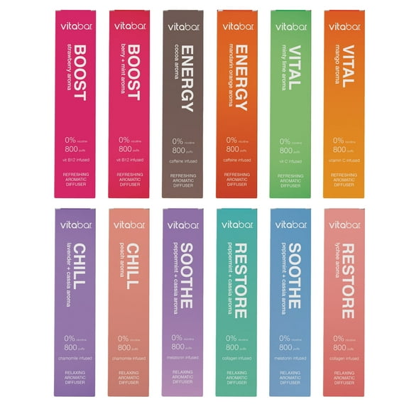 Complete Set 12-Pack Fruit Diffuser - 9,600 Puffs, 0% Nicotine