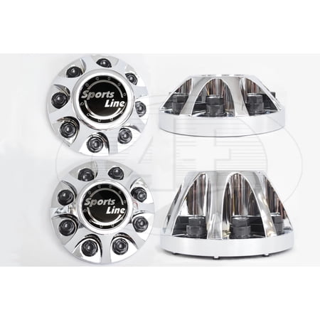 Complete Set (2 front + 2 rear) Chrome Plated ABS Hubcap for 2008-2010 GMC/Chevy 3500HD Dually