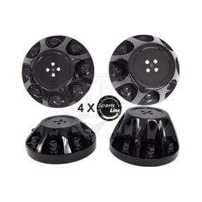Complete Set (2 front + 2 rear) Hubcap Black Chrome Plated ABS for 2008-2010 GMC/Chevy 3500HD Dually