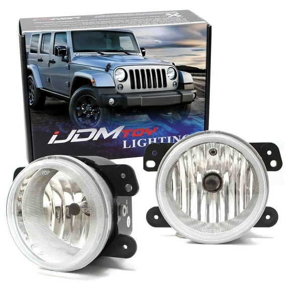 Complete Set Fog Lights Foglamps with H10 9145 Halogen Bulbs For Jeep Wrangler, Grand Cherokee, Dodge Charger Journey Magnum, Chrysler 300, etc