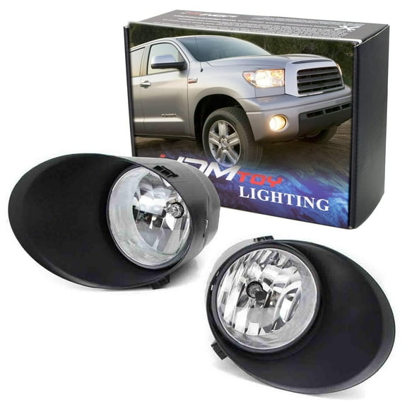 Complete Set Fog Lights w/ H10 Halogen Bulbs, Foglamp Garnish Covers, On/Off Switch and Wiring Harness For 2007-2013 Toyota Tundra