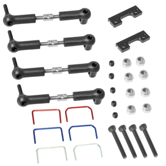 Complete Set Front and Rear Sway Bar Package for Traxxas 1/16 E-Revo/Mini Slash