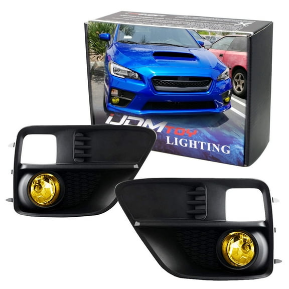 Complete Set Yellow Lens Fog Lights Foglamp Kit with H11 Bulbs & Wiring On/Off Switch For 2015-2017 Subaru WRX Base