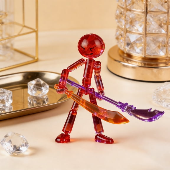 Complete Set of 1 Poseable Action Figures with Weapons,Translucent,Create Stop Motion Animation,for Ages 6 and Up(A)