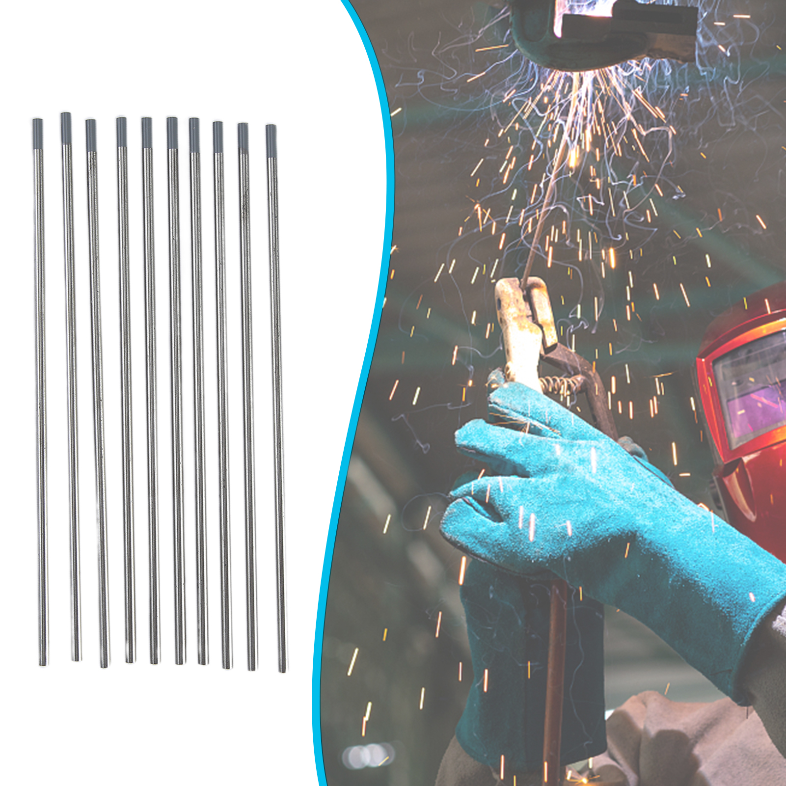 Complete Set of 10 Tungsten Needles for TIG Welding Stable No Radiation