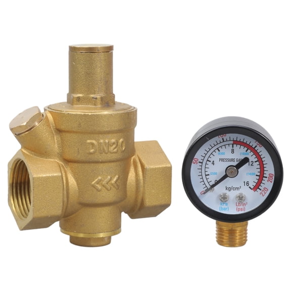 Complete SetPressure Regulator with Gauges 1/2 Inch DN20 with Pressure Gauges Monitors & Adjust Effortlessly