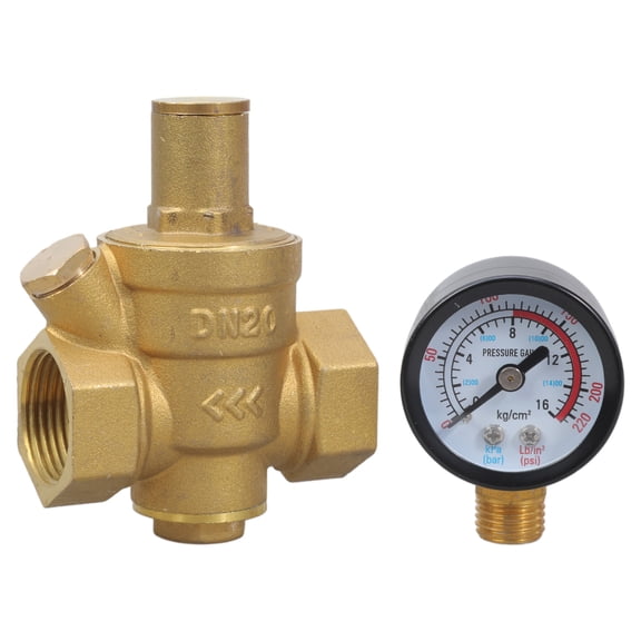 Complete SetPressure Regulator with Gauges 1/2 Inch DN20 with Pressure Gauges Monitors & Adjust