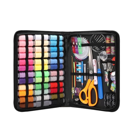 Complete Sewing Kit For Adults Including Tailor Scissors 30 Needles Yarn Snips Thread And Travel Tools