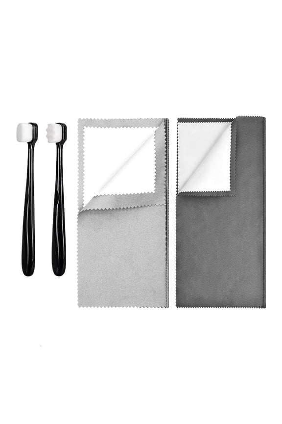 Complete Silver Polish Maintenance Set For Jewelry With Gentle Formula Microfiber Cleaning Cloth And Brush