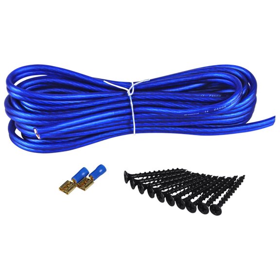 Complete Single Sub Box Enclosure Installation Kit: Speaker Wire, Screws, Spades